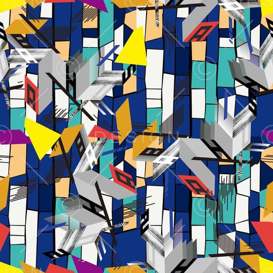 不规则几何印花华亿平台图片