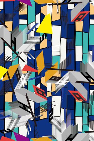 不规则几何印花华亿平台图片