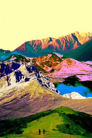 美丽风景画印花华亿平台图片