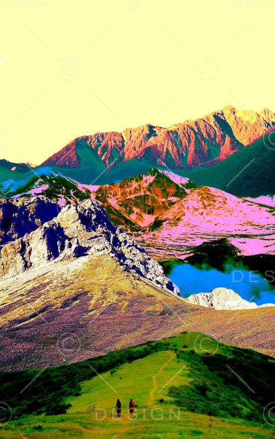 美丽风景画印花华亿平台图片