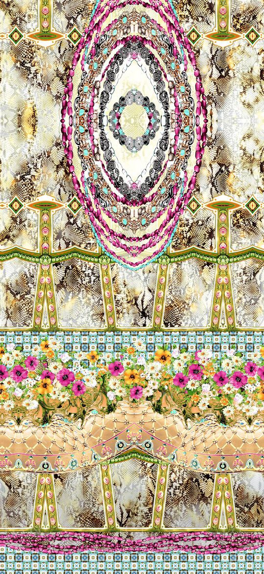 花加蕾丝底纹印花华亿平台图片