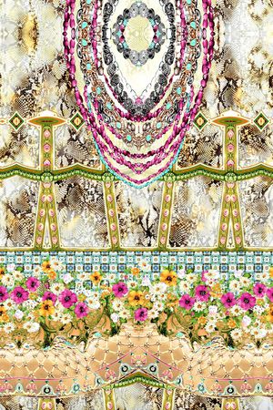 花加蕾丝底纹印花华亿平台图片