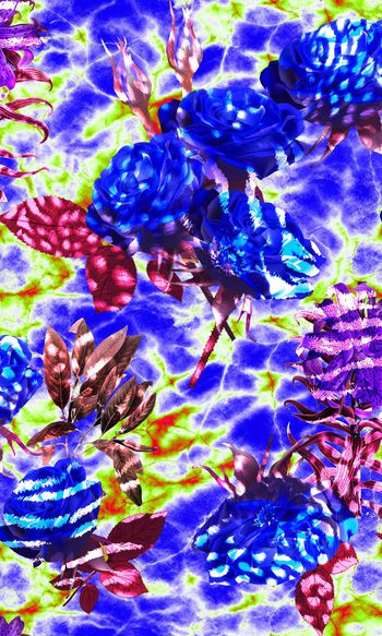 499304-肌理底纹时尚花卉组合