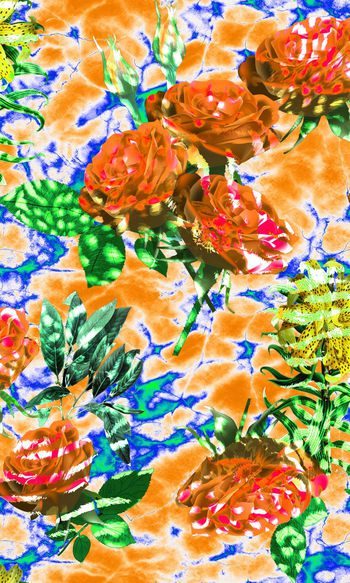 499305-肌理底纹时尚花卉组合