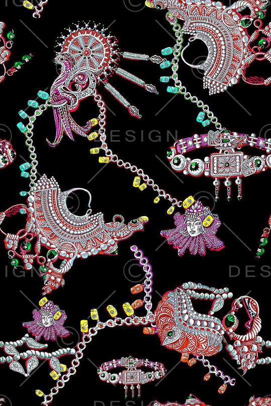 民族珠宝印花华亿平台图片