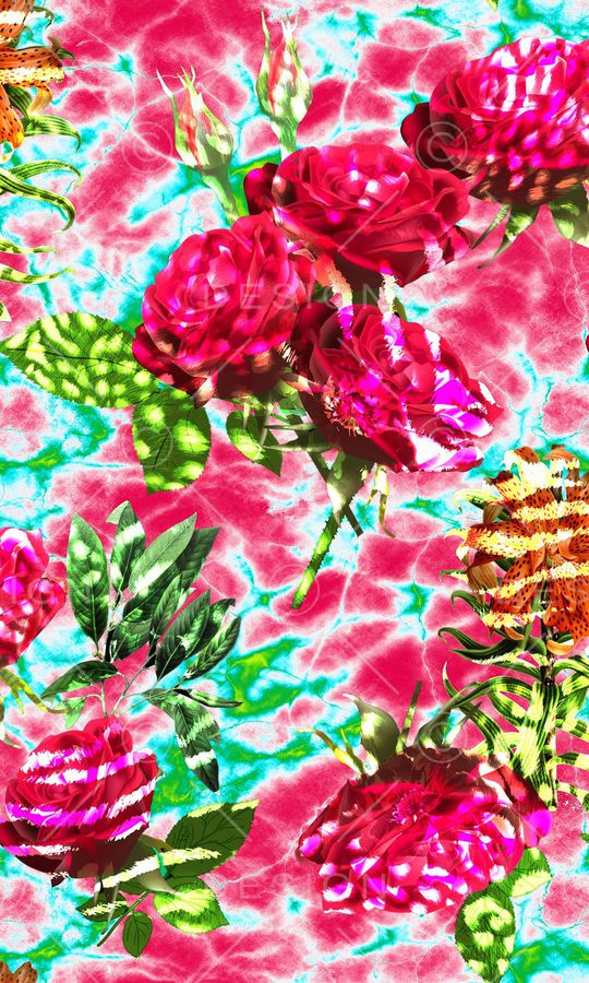 花卉印花华亿平台图片