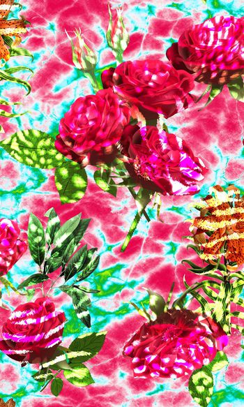 499308-肌理底纹时尚花卉组合