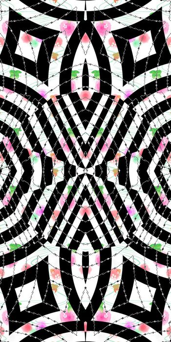 499447-黑白几何条纹水彩墨点抽象水珠链条组