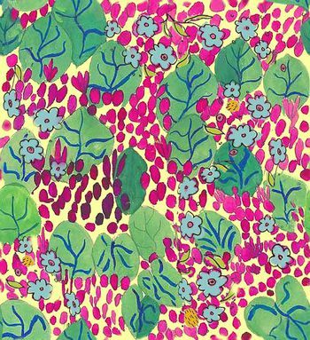 499556-小清新水彩叶片碎花