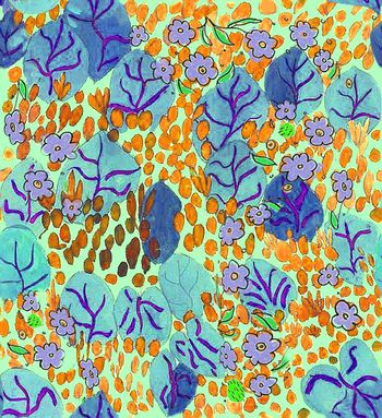 499557-小清新水彩叶片碎花