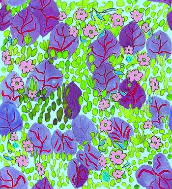 499558-小清新水彩叶片碎花