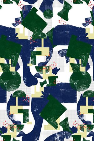 几何抽象印花华亿平台图片