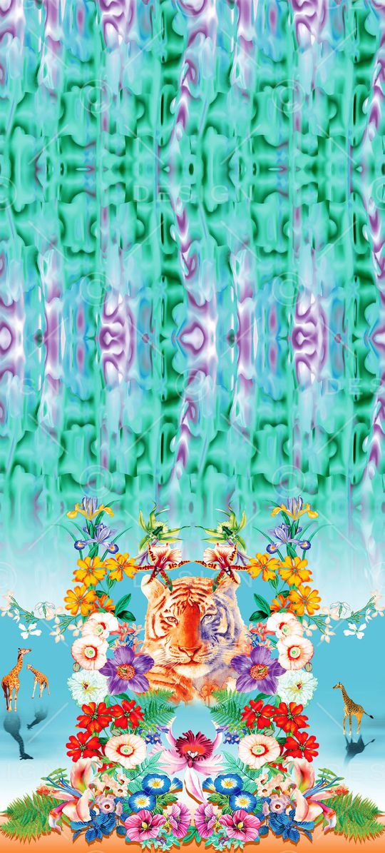 花卉老虎印花华亿平台图片