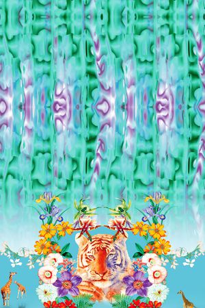 花卉老虎印花华亿平台图片