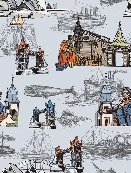 插画秋冬印花华亿平台图片