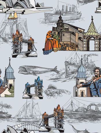 499633-潮流时尚复古手绘插画秋冬数码印花.