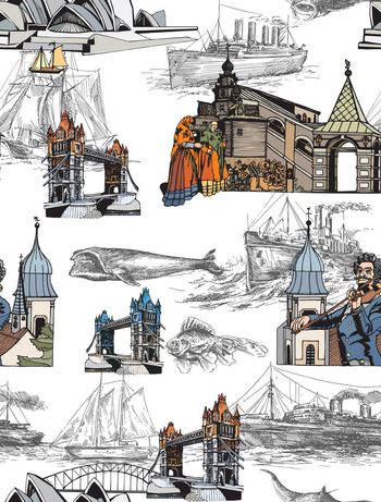 499636-潮流时尚复古手绘插画秋冬数码印花.