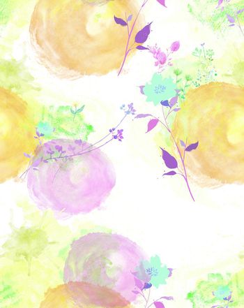 499638-彩色棉花糖 棉花球 油画手绘 花枝