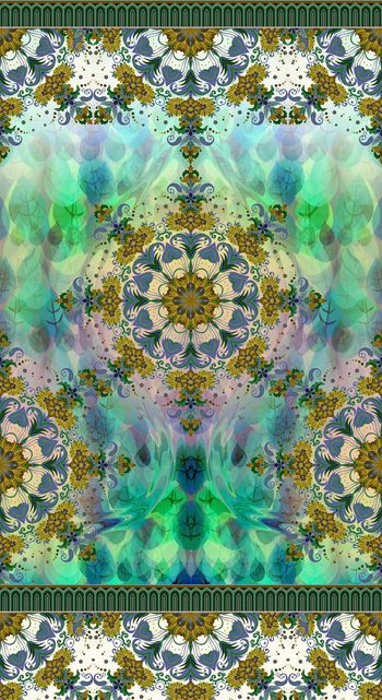 499690-民族风复古花草装饰纹女装定位华亿平台