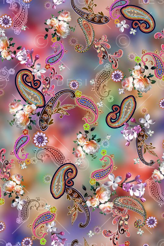 佩斯利印花华亿平台图片