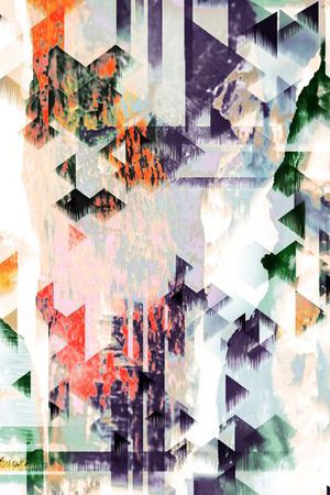 抽象几何印花华亿平台图片