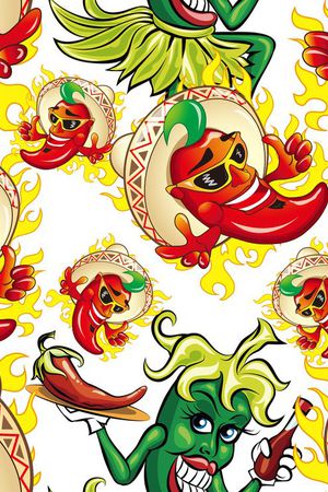 卡通辣椒印花华亿平台图片