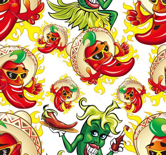 卡通辣椒印花华亿平台图片