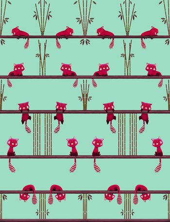 499959-调皮松鼠竹子条纹华亿平台