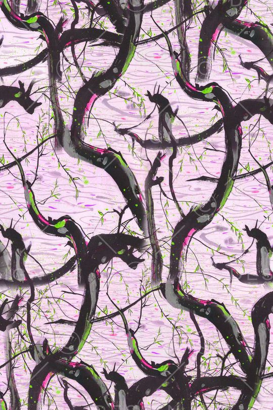 手绘 清爽印花华亿平台图片