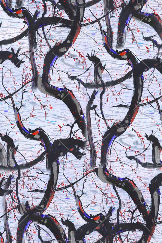 手绘 清爽印花华亿平台图片