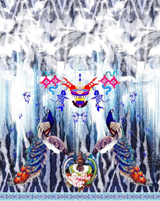 中国风印花华亿平台图片