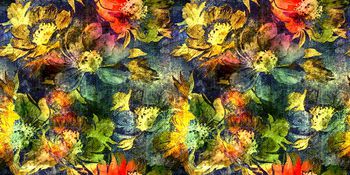 油画抽象印花华亿平台图片