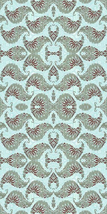 500273-欧式复古手绘抽象对称纹饰花纹