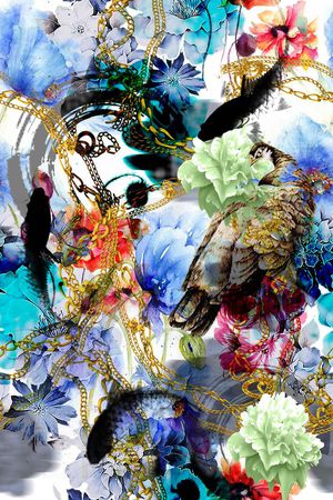 抽象炫彩印花华亿平台图片