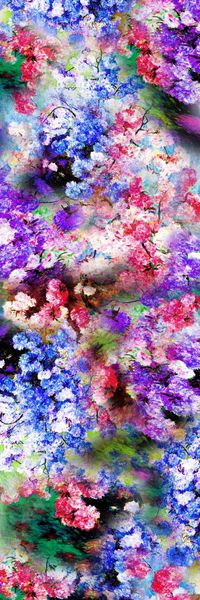 油画长丝巾印花华亿平台图片