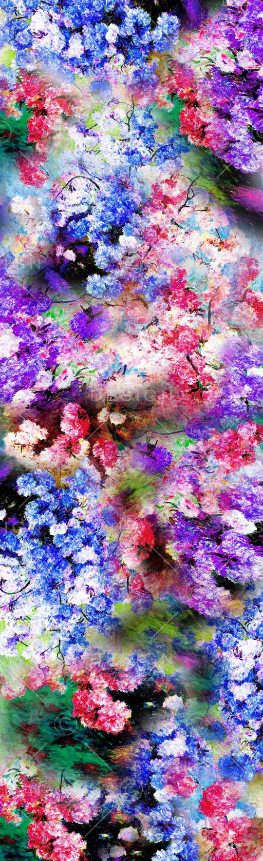 油画长丝巾印花华亿平台图片