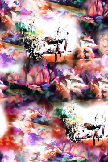 500290-时尚 潮流 水墨 水彩 风景 服装