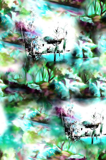 500292-时尚 潮流 水墨 水彩 风景 服装