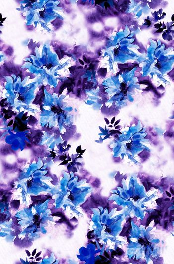 500318-手绘 水彩 花卉 女装 数码印花女