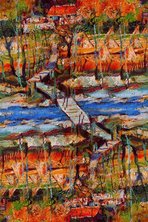 油画风印花华亿平台图片