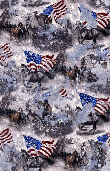 500381-欧美流行时尚手绘万马奔腾 连衣裙 