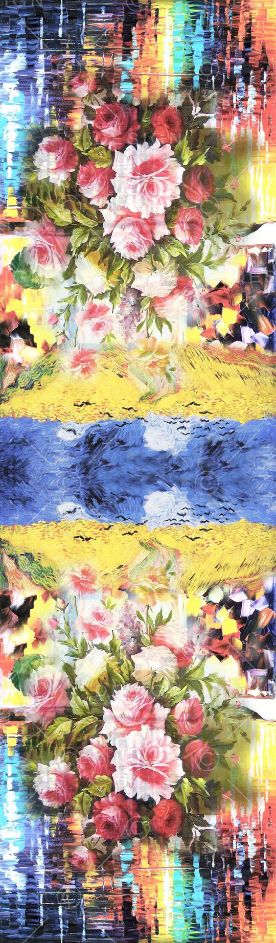 长方丝巾印花华亿平台图片