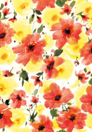 500464-复古时尚潮流水彩花卉印花