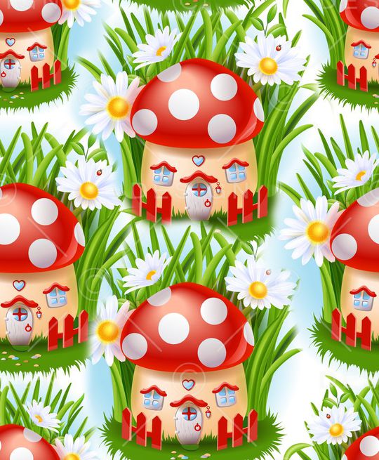 蘑菇小屋印花华亿平台图片