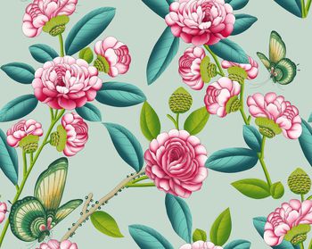 500713-手绘花朵家纺沙发布女装2016春秋