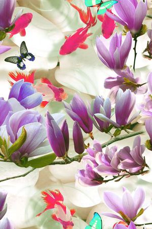 玉兰花印花华亿平台图片