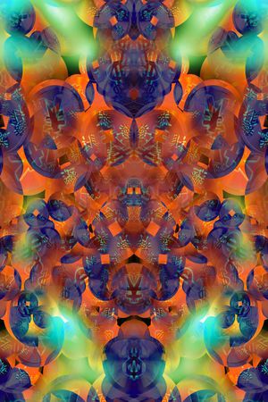 抽象魔幻色块肌理印花华亿平台图片