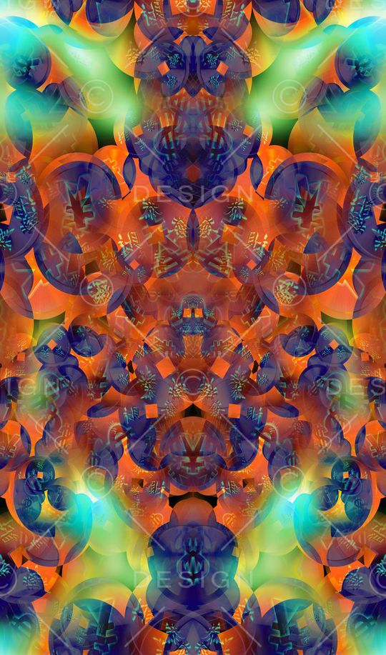 抽象魔幻色块肌理印花华亿平台图片