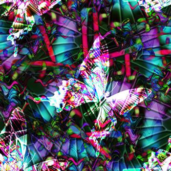 500909-抽象底纹蝴蝶飞