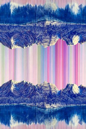 多彩山水画华亿平台印花华亿平台图片